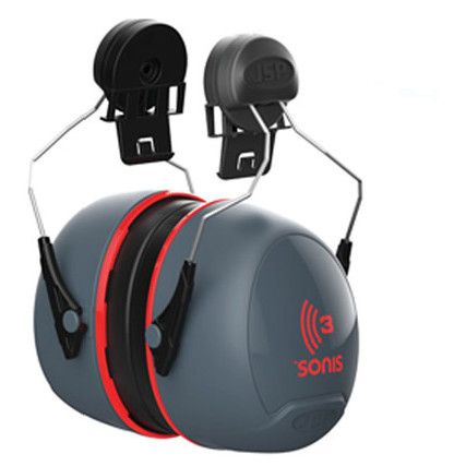 Ear Defenders, Helmet Mounted, No Communication Feature, Red Cups