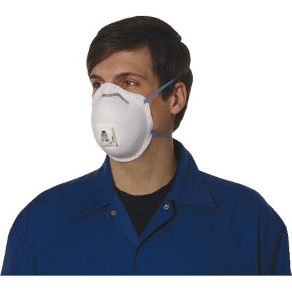 8322 Disposable Mask, Valved, White;Blue, FFP2, Filters Dust/Mist/Particulates, Pack of 10