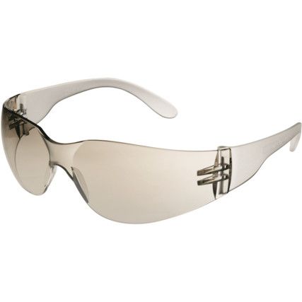 Safety Glasses, Silver Lens, Frameless, Silver Frame, Anti-Fog/Scratch-resistant