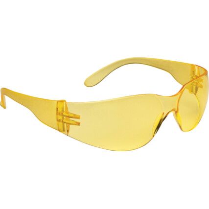 Safety Glasses, Amber Lens, Frameless, Amber Frame, Anti-Fog