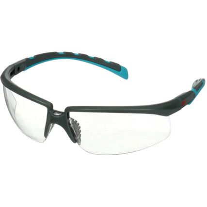 Safety Glasses, Clear Lens, Half-Frame, Blue/Grey Frame, Anti-scratch, +2.0 Dioptre