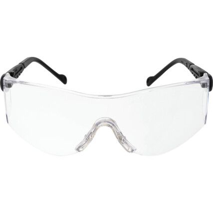 Safety Glasses, Clear Lens, Frameless, Black Frame, Scratch-resistant/UV-resistant