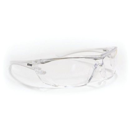 Fresna, Safety Glasses, Clear Lens, Wraparound, Clear Frame, Anti-Fog/Impact-resistant/Scratch-resistant/UV-resistant