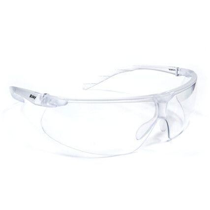 Riletto, Safety Glasses, Clear Lens, Wraparound, Clear Frame, Impact-resistant/UV-resistant