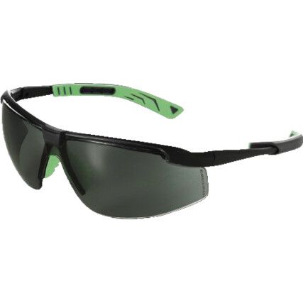 Safety Glasses, Green Lens, Half-Frame, Black/Green Frame, Anti-Fog/Impact-resistant/Scratch-resistant/UV-resistant