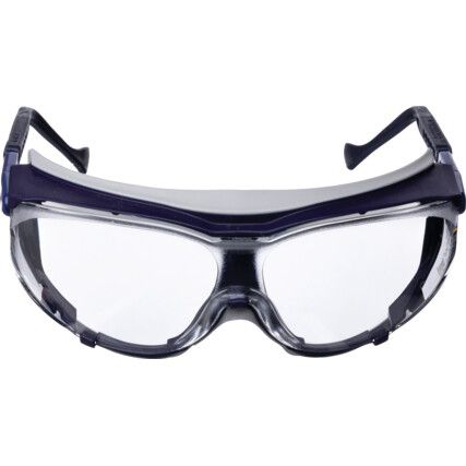 Safety Glasses, Clear Lens, Full-Frame, Blue Frame, Anti-Fog/Impact-resistant/Scratch-resistant/UV-resistant