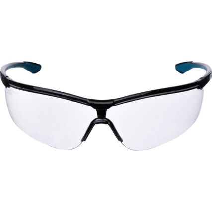 Sportstyle Safety Glasses, Clear Lens, Half-Frame, Black/Blue Frame, Anti-Fog/High Temperature Resistant/Impact-resistant/Scratch-resistant/UV-resistant