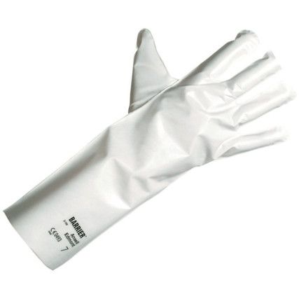 02-100 Alphatec Chemical Resistant Gloves, White, Laminated Film, Unlined, Size 9