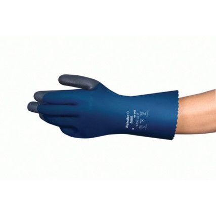 04-005 Alphatec, Chemical Resistant Gauntlet, Blue, Nitrile/PVC, Unlined, Size 10