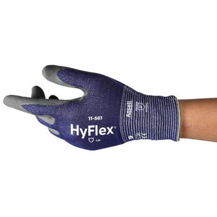 11-561 HyFlex, Cut Resistant Gloves, Grey, EN388: 2016, 4, X, 2, 4, C, Nitrile Palm, Basalt Fibre Thread/HPPE/Nylon/Spandex, Size 11