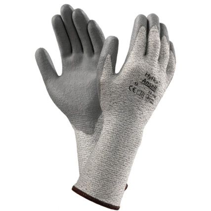 11-638 Cut Resistant Gloves, Grey, EN388: 2016, 4, 4, 4, 3, B, PU Palm, Cotton/HPPE/Lycra/Nylon, Size 10