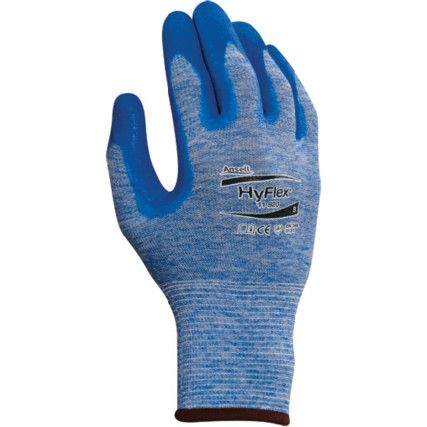 11-920 HyFlex® Fortix Mechanical Hazard Gloves, Blue, Nylon Liner, Nitrile Coating, EN388: 2016, 3, 1, 3, 1, A, Size 7