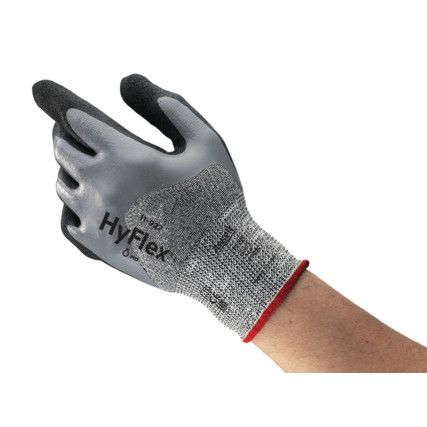 11-927 HyFlex®, Cut Resistant Gloves, Black/Grey, EN388: 2016, 4, 3, 4, 2, B, Nitrile ¾ Coated, HPPE/Nylon/Polyamide/Spandex, Size 8