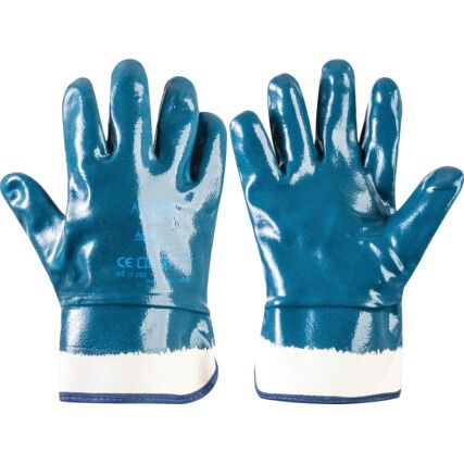 27-805 Hycron Cut Resistant Gloves, Blue/White, Nitrile Fully Coated, EN388: 2016, 4, X, 2, 1, B, Size 9