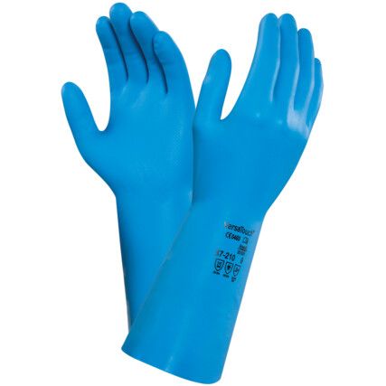 37-210 VersaTouch Chemical Resistant Gloves, Blue, Nitrile, Thermal Liner, Size 9