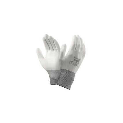 48-120 Sensilite Mechanical Hazard Gloves, White, Polyester Liner, Polyurethane Coating, EN388: 2016, 3, 1, 2, 1, A, Size 7