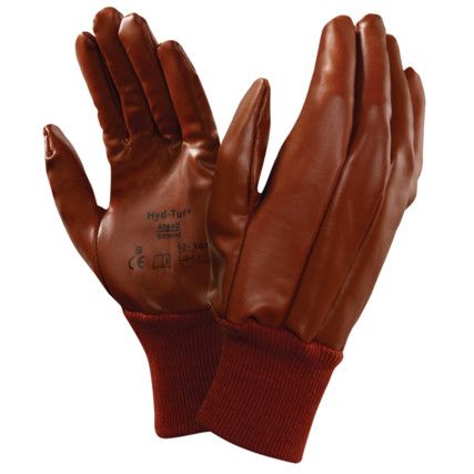 52-502 Hyd-Tuf Mechanical Hazard Gloves, Brown, Cotton Liner, Nitrile Coating, EN388: 2016, 3, 1, 1, 1, A, Size 10