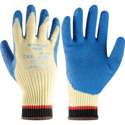 80-600 Powerflex Cut Resistant Gloves, Blue/Yellow, EN388: 2016, 3, 4, 4, 4, C, Latex Palm, Kevlar, Size 8