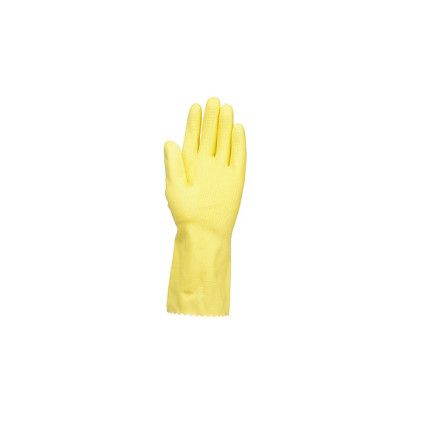 87-650 VersaTouch Chemical Resistant Gloves, Yellow, Latex, Cotton Flocked Liner, Size 9.5-10