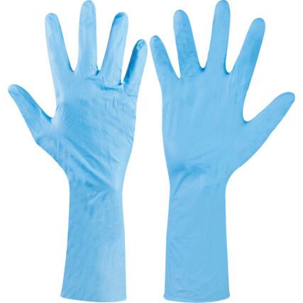 93-163 TouchNTuff Disposable Gloves, Blue, Nitrile, 6.7mil Thickness, Powder Free, Size 9.5-10, Pack of 50