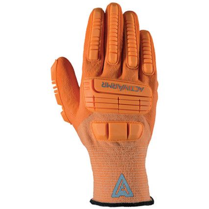 97-120 ActivArmr Impact Gloves, Orange, Kevlar, Nitrile/PVC Coating, EN388: 2016, 4, 2, 4, 2, B, P, Size 8