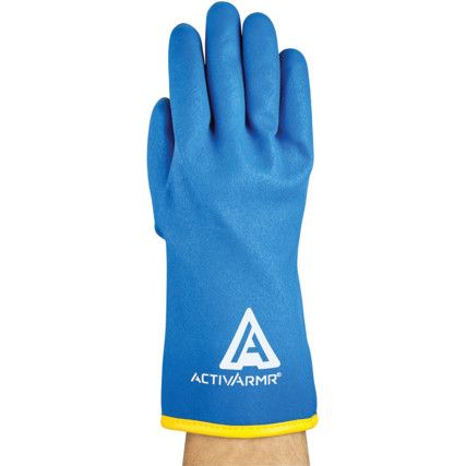 97-681 ActivArmr Cold Resistant Gloves, Blue, Acrylic/Nylon Liner, PVC Coating, Size 10