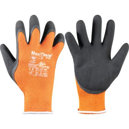 30-201 MaxiTherm, Cold Resistant Gloves, Black/Orange, Acrylic/Polyester Liner, Latex Coating, Size 10