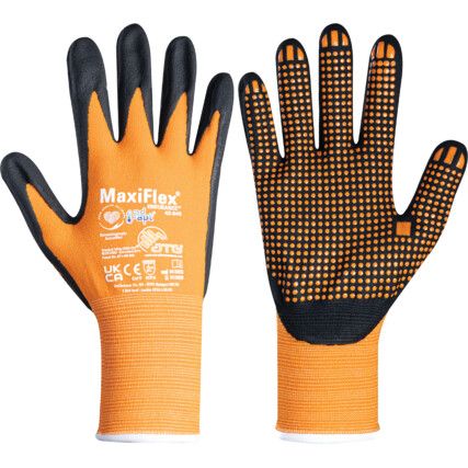 42-848 MaxiFlex® Endurance, Mechanical Hazard Gloves, Black/Orange, Nylon/Spandex Liner, Nitrile Coating, EN388: 2016, 4, 1, 3, 1, A, Size 11