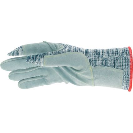 Comacier, Cut Resistant Gloves, Grey, EN388: 2016, 4, X, 4, 4, D, Leather Palm, Polyamide/Polyester, Size 8