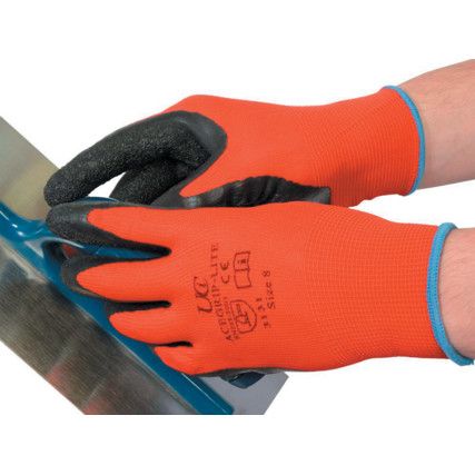 AceGrip® Lite Mechanical Hazard Gloves, Red, Polyester Liner, Latex Coating, EN388: 2016, 2, 1, 3, 1, X, Size 9