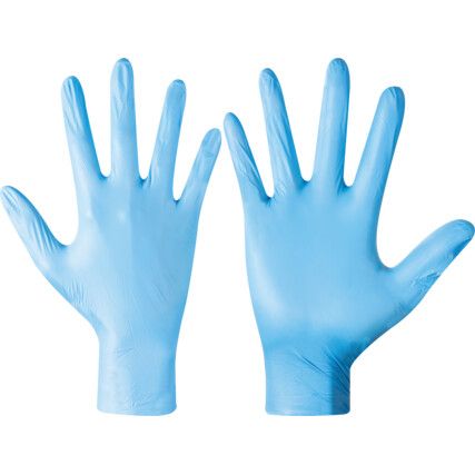 GN70 Disposable Gloves, Blue, PVC, Powder Free, Size L, Pack of 100