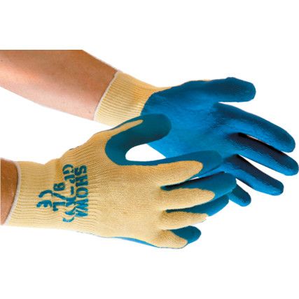 Kevlar® Gloves, Latex Coated, Blue/Yellow, Size 7