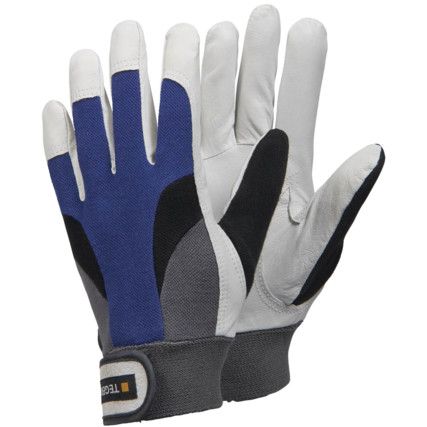 TEGERA 113 PIGSKIN & COTTON Cat.II GLOVES BLUE/BEIGE SZ-11 (PR)