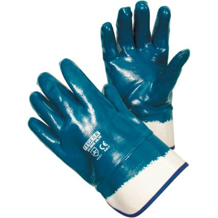 2805 Tegera® Mechanical Hazard Gloves, Blue/White, Cotton Liner, Nitrile Coating, EN388: 2016, 4, 1, 2, 1, X, Size 10