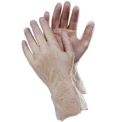 Tegera 825A Disposable Gloves, Natural, Vinyl, 3.9mil Thickness, Powder Free, Size 10, Pack of 100