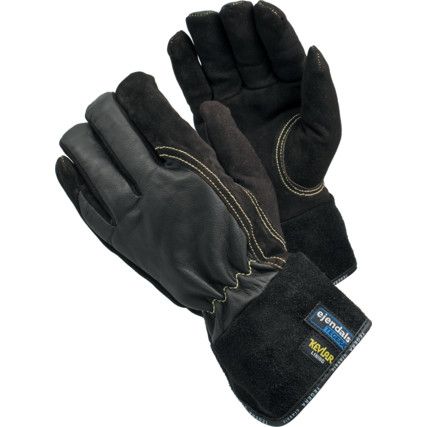 Tegera®, Cut & Heat Resistant Gloves, Black, Kevlar® Liner, Goatskin Coating, EN388: 2016, 3, X, 3, 3, B, Size 9