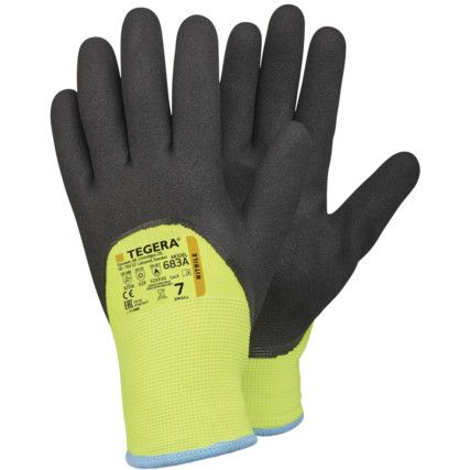 TEGERA NITRILE SANDYGLOVES H/V YELLOW BLAC LINER SIZE 10