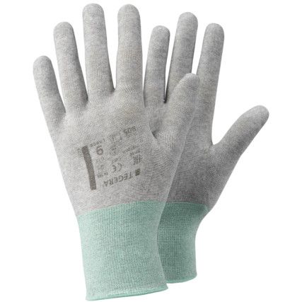 805 Tegera, General Handling Gloves, Grey, Uncoated Coating, Carbon Liner, Size 7