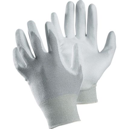 811 Tegera® Mechanical Hazard Gloves, Grey/White, Nylon Liner, Polyurethane Coating, EN388: 2016, 3, 1, 3, 1, X, Size 6