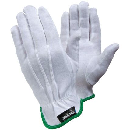 8120 Tegera, General Handling Gloves, White, Uncoated Coating, Cotton Liner, Size 9