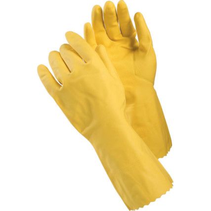 8150 Tegera, Chemical Resistant Gloves, Yellow, Latex, Cotton Flocked Liner, Size 7