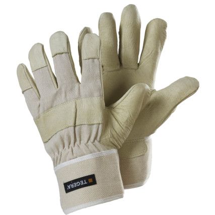 TEGERA 89 PIGSKIN & COTTON GLOVES CAT.II WHITE/BEIGE SZ-11 (PR)