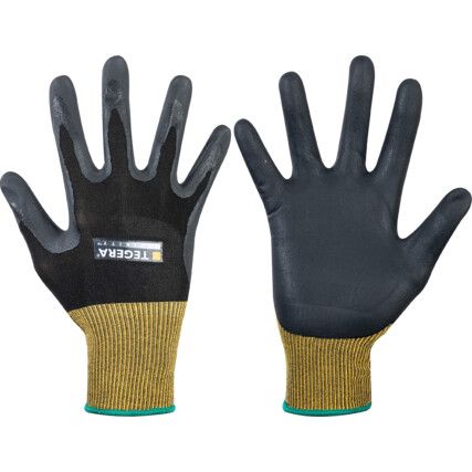 8800 Infinity Mechanical Hazard Gloves, Black, Nylon Liner, Nitrile Coating, EN388: 2016, 4, 1, 2, 1, X, Size 7