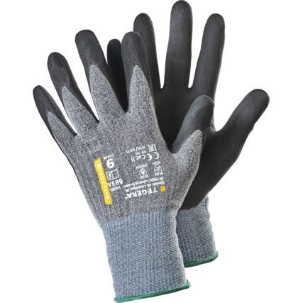 883A Tegera, General Handling Gloves, Black/Grey, Nitrile Coating, Nylon Liner, Size 9