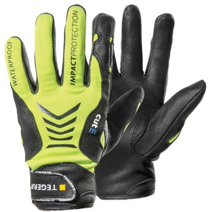 TEGERA 7775 GOATSKIN, KEVLAR CAT. II GLOVES BLACK/YELLOW SZ-7 (PR)