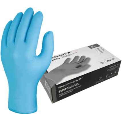 BMG445 POWDER FREE NITRILE DISPOSABLE GLOVE (M) (PK-100)