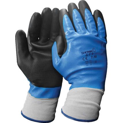 477 Thermo, Cold Resistant Gloves, Black/Blue/White, Acrylic Liner, Nitrile Coating, Size 10