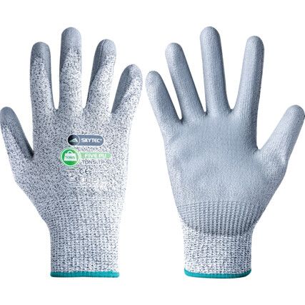 T5PU™, Cut Resistant Gloves, Grey, EN388: 2016, 4, X, 4, 3, D, PU Palm & Finger Tips, HPPE, Size 8