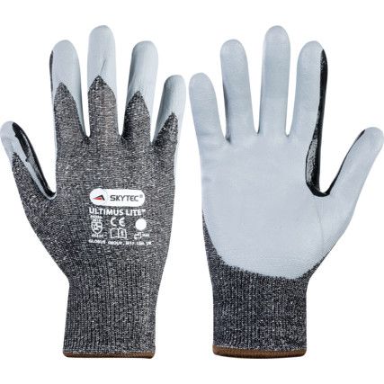 Ultimus Lite, Cut Resistant Gloves, Black/Grey, EN388: 2003, 4, 5, 4, 2, Nitrile Foam Palm, HPPE, Size 10