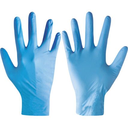 Disposable Gloves, Blue, Nitrile, 5g Thickness, Powder Free, Size L, Pack of 100